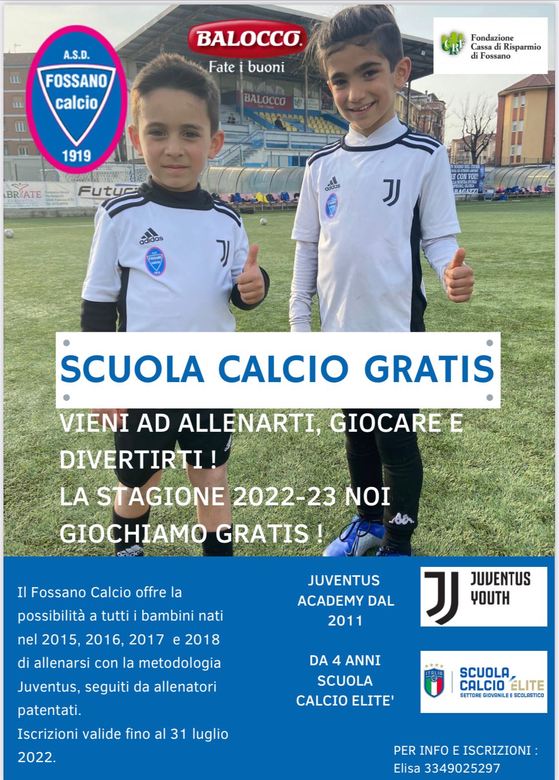Al Fossano Calcio i bambini dai 4 ai 7 anni giocano gratis -   - Quotidiano on line della provincia di Cuneo